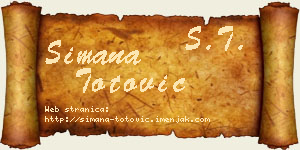 Simana Totović vizit kartica